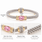 Lavencious Two-Tone Plated Pink Color Cable Bracelets, 7.5''