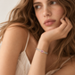 Lavencious Two-Tone Plated Pink Color Cable Bracelets, 7.5''