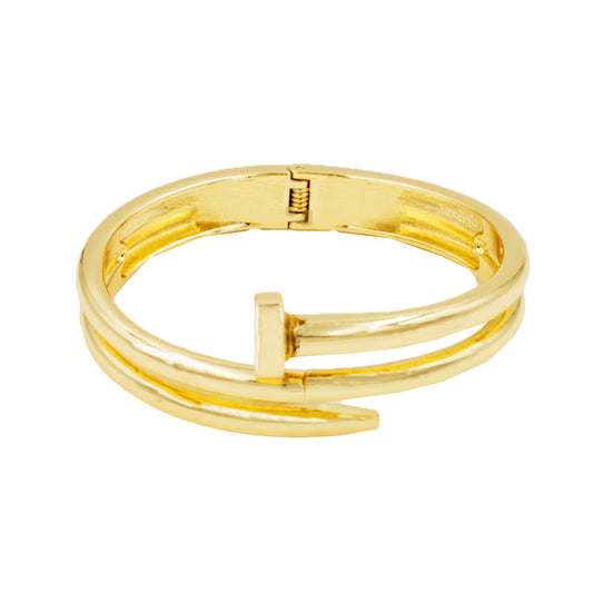 Lavencious 18K Gold/ Rhodium Plated Hinged Bangles Bracelets