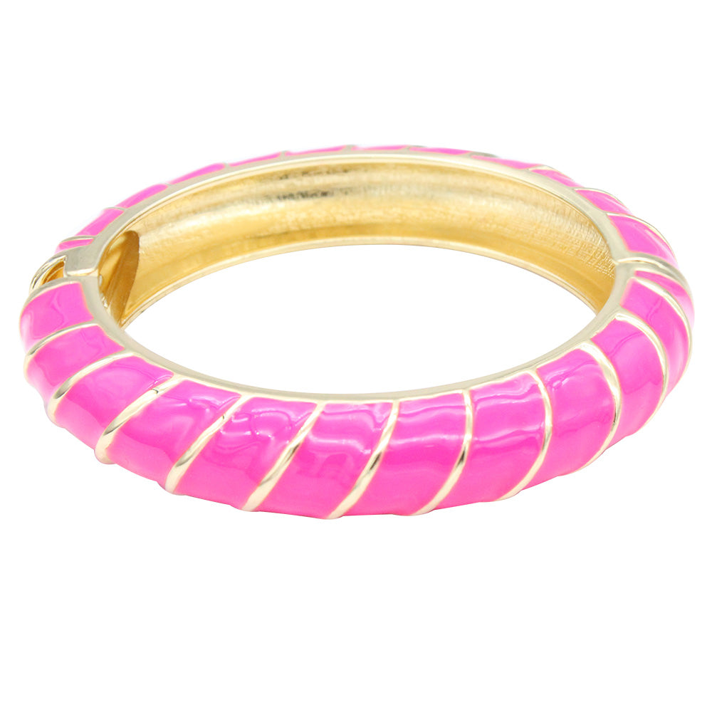 Lavencious Gold Plated With Enamel Hinged Bangles Bracelets