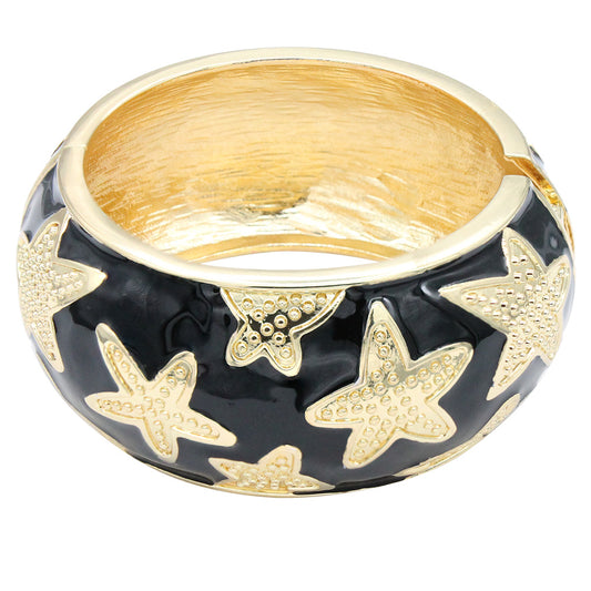 Lavencious 18K Gold/ Rhodium Plated Hinged Bangles Bracelets