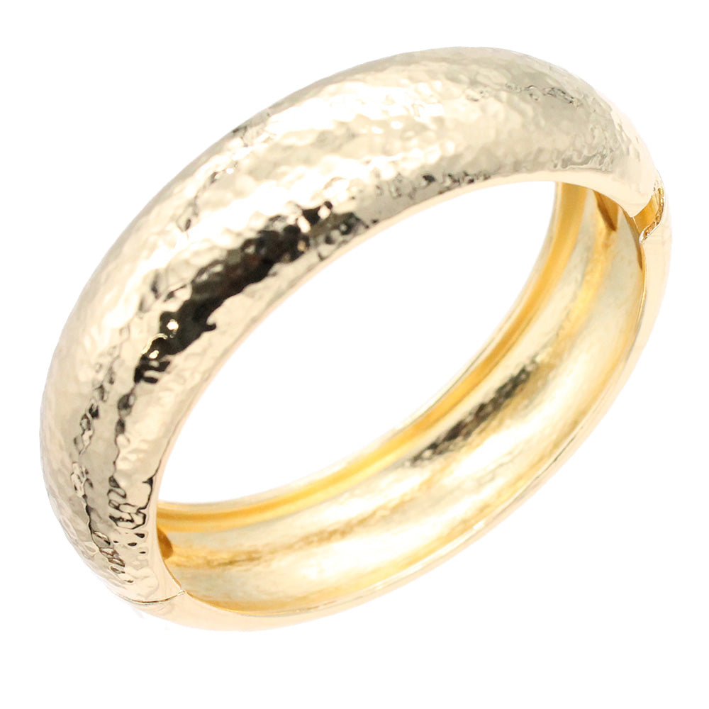 Lavencious 18K Gold/ Rhodium Plated Hinged Bangles Bracelets 2 Pcs Set