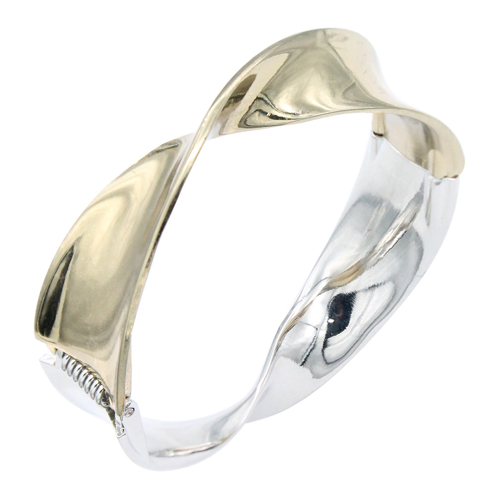 Lavencious Plated Hinged Bangles Bracelets 3 Pcs Set