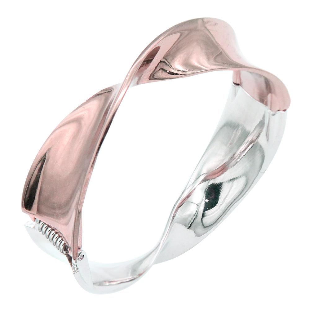 Lavencious Plated Hinged Bangles Bracelets 3 Pcs Set