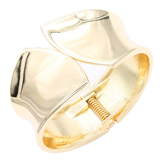 Lavencious 18K Gold/ Rhodium Plated Hinged Bangles Bracelets
