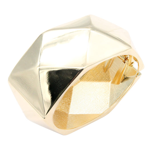 Lavencious 18K Gold/ Rhodium Plated Hinged Bangles Bracelets