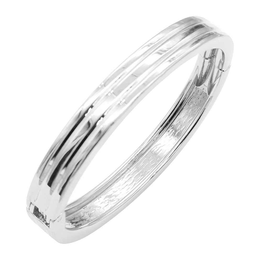 Lavencious 18K Gold/ Rhodium Plated Hinged Bangles Bracelets 3 Pcs Set