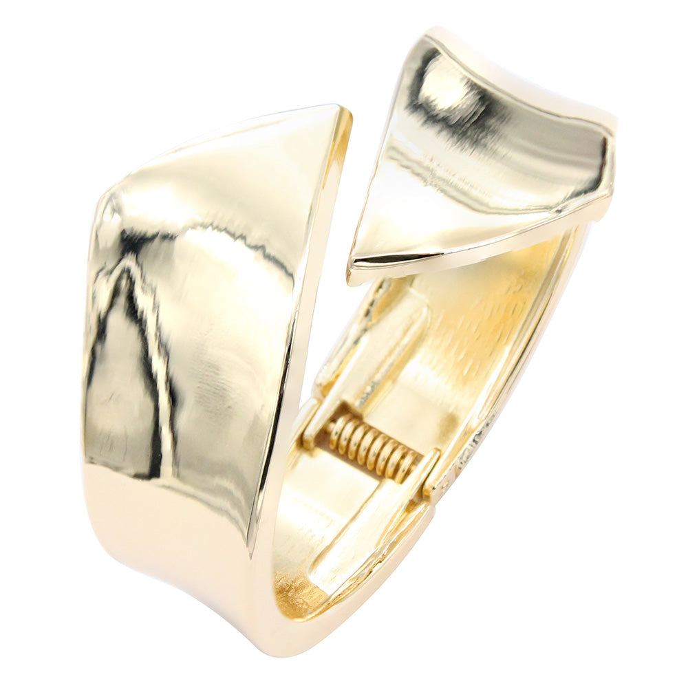 Lavencious 18K Gold/ Rhodium Plated Hinged Bangles Bracelets 2 Pcs Set