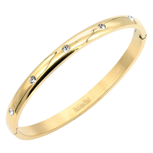 Stainless Steel Bangle Bracelets, 6MM Width