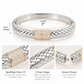 Lavencious 14K Gold Plated 2-Tone With Clear CZ Hinged Bangle Bracelets, 7''