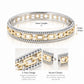 Lavencious 14K Gold Plated 2-Tones Hinged Bangles Bracelets, 7''