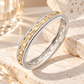 Lavencious 14K Gold Plated 2-Tones Hinged Bangles Bracelets, 7''