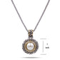 Lavencious Two Tone Plated With Cubic Zirconia with Mother of Pearl Pendant Necklaces and Earrings