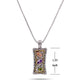 Lavencious Rhodium Plated with Multi-Color Cubic Zirconia Pendant Necklaces and Earrings