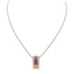 Lavencious Multicolor AAA CZ Necklace & Earrings Jewelry Set Trendy Cubic Zirconia Omega Clip Earring Cable Chain (Multi Color Stone)