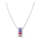 Lavencious Multicolor AAA CZ Necklace & Earrings Jewelry Set Trendy Cubic Zirconia Omega Clip Earring Cable Chain (Multi Color Stone)