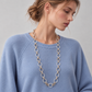 Lavencious 14K Gold Plated Two-Tone Plated Toggle Oval Necklace