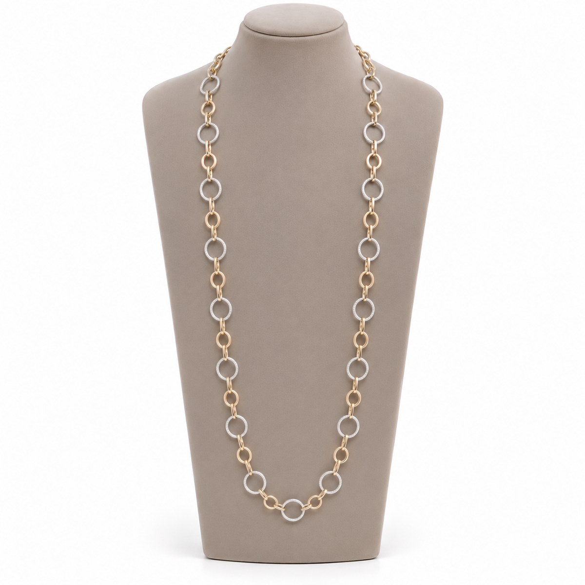 Lavencious 14K Gold Plated Two-Tone Plated Toggle Oval Necklace
