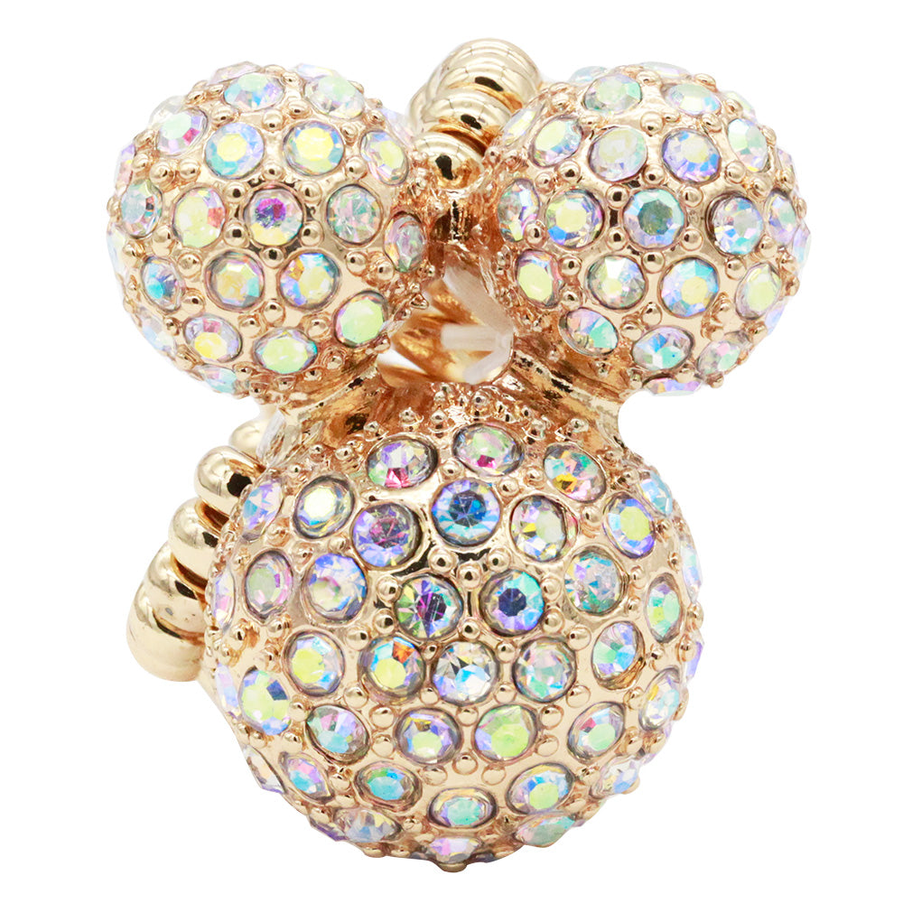 Lavencious Crystal Stretch Statement Ring for Women Free Size for 7-9