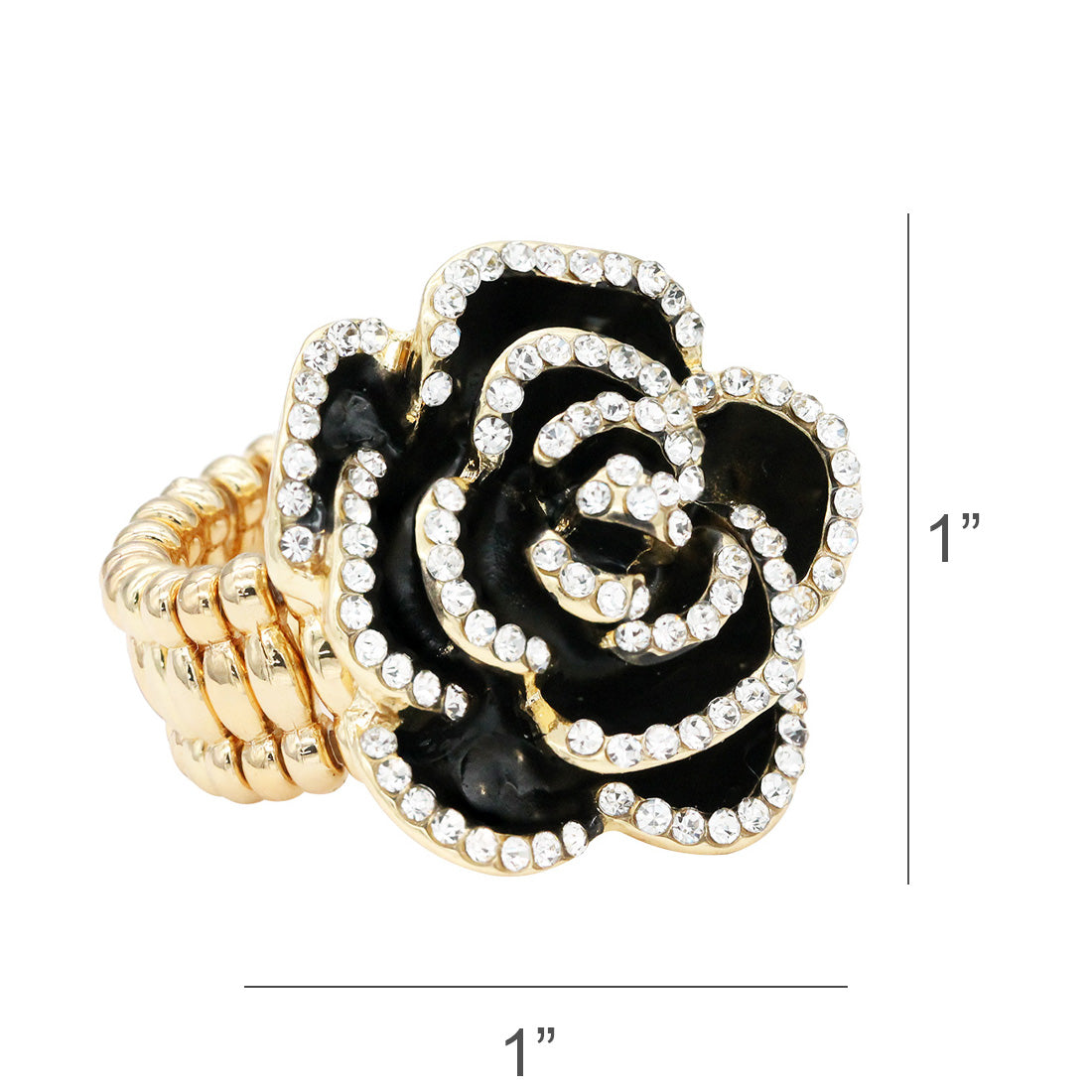 Lavencious Clear Snowball Rhinestone Cocktail Stretch Ring Party Ring for Women Free Sizes for 6 to 10