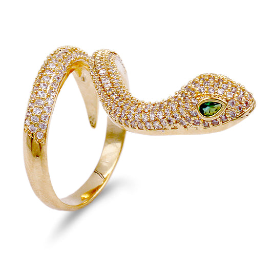 Lavencious Snake Design with AAA CZ Stones Adjustable Statement Rings Cocktail Rings for Women