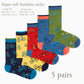 Lavencious Natural Bamboo Crew Dress Socks 5 Pairs for Men Size 10-13,13-15