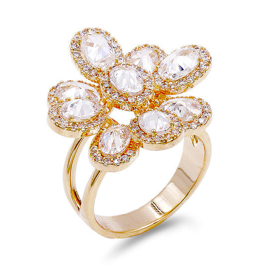 Zircon Flower Adjustable Ring