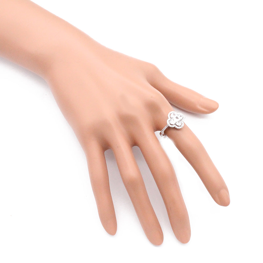 Gold Plated CZ Adjustable Flower Rings