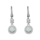 Lavencious Sterling Silver With Round White Opal Earrings