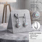 Lavencious Sterling Silver With Round White Opal Earrings