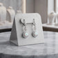 Lavencious Sterling Silver With Round White Opal Earrings