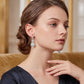 Lavencious Sterling Silver With Round White Opal Earrings