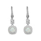 Lavencious Sterling Silver With Square White Opal Earrings