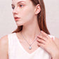 Lavencious Sterling Silver Round White Opal Halo Pendant Necklace with 16"+2" Italian Box Chain