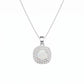 Lavencious Sterling Silver Square White Opal Halo Pendant Necklace with 16"+2" Italian Box Chain