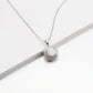 Lavencious Sterling Silver Square White Opal Halo Pendant Necklace with 16"+2" Italian Box Chain