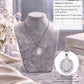 Lavencious Sterling Silver Oval White Opal Halo Pendant Necklace with 16"+2" Italian Box Chain