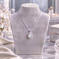 Lavencious Sterling Silver Oval White Opal Halo Pendant Necklace with 16"+2" Italian Box Chain