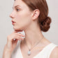 Lavencious Sterling Silver Oval White Opal Halo Pendant Necklace with 16"+2" Italian Box Chain