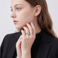 Lavencious Royal Halo Clear & Blue Spinel CZ Stones Engagement Rings in Sterling Silver 925 Size 5 to 10