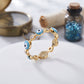 Lavencious Solid 925 Sterling Silver Evil Eye Ring with Gold Plated, Evil Eye with Enamel and AAA CZ Comfort Fit for Women Girls, Size 4 to 10