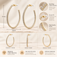 Lavencious Gold Color With clear CZ Hoop Earrings