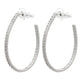 Lavencious Rhodium Color With clear CZ Hoop Earrings