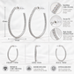 Lavencious Rhodium Color With clear CZ Hoop Earrings