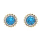 Lavencious 2-Tones with Aqua Cubic Zirconia Earrings