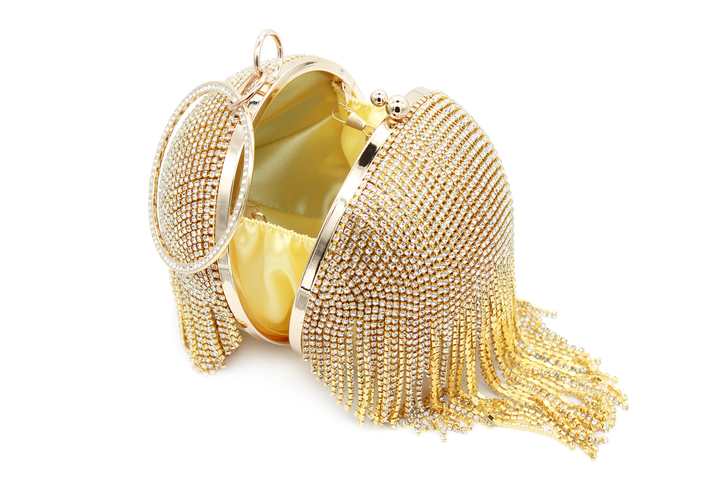 Bling Crystal Luxury Ball-Shaped Golden Handbag