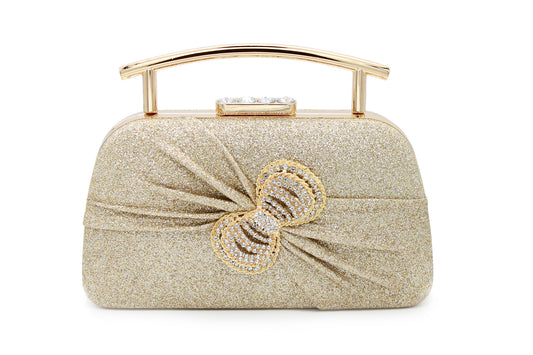 Frosted Glittering Gold Prom and Cocktail Handbag