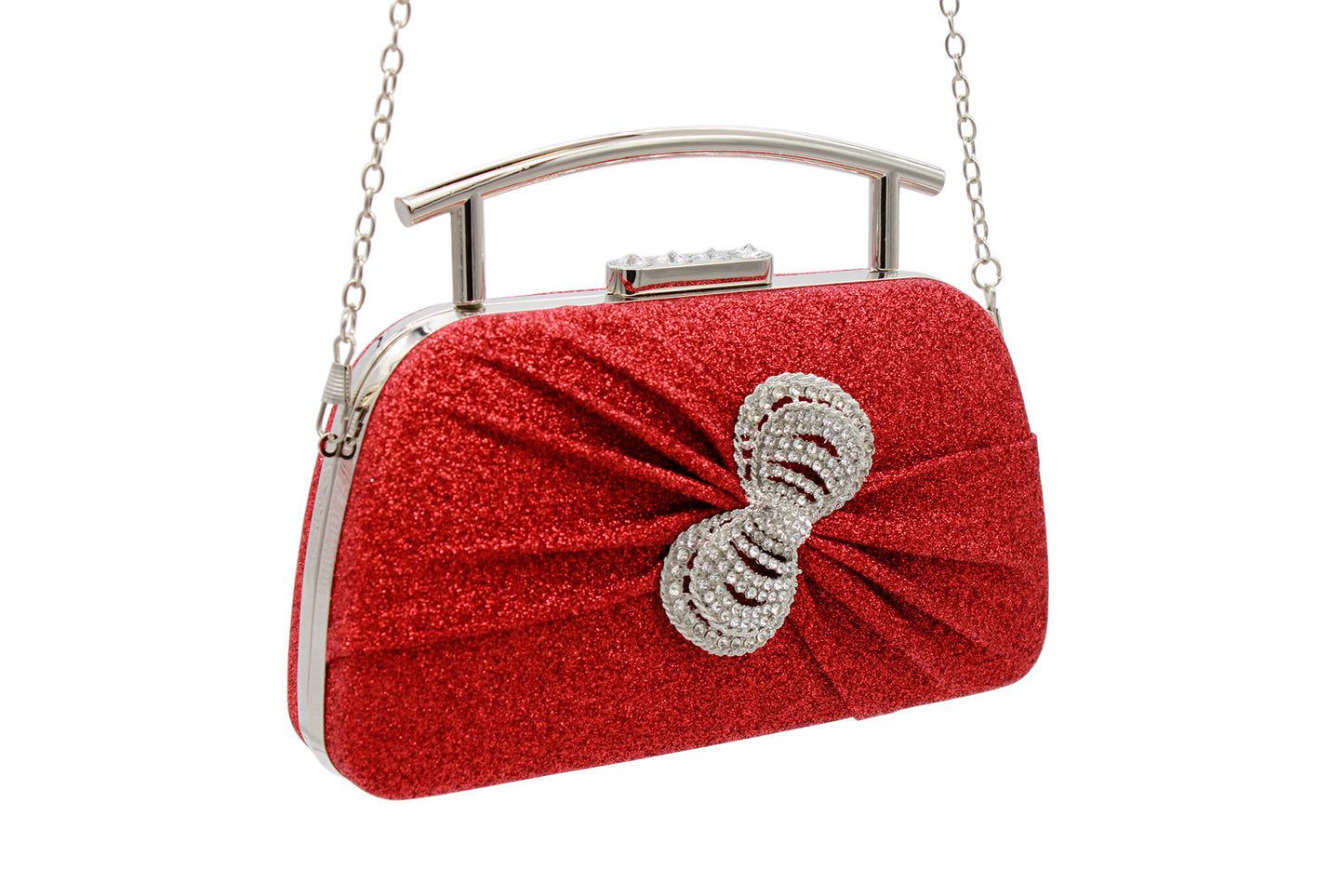 Frosted Glittering Red Prom and Cocktail Handbag