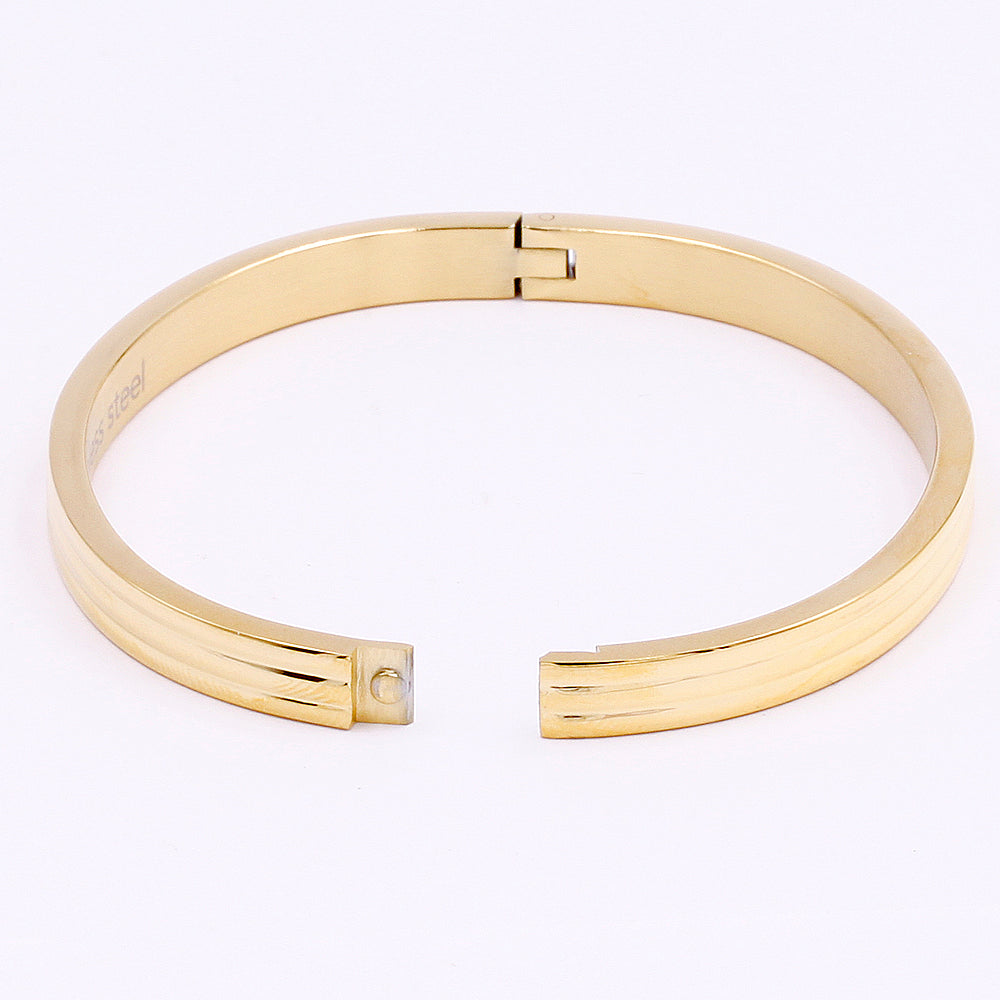 Gold Plated Streamline Stainless Steel Bangle