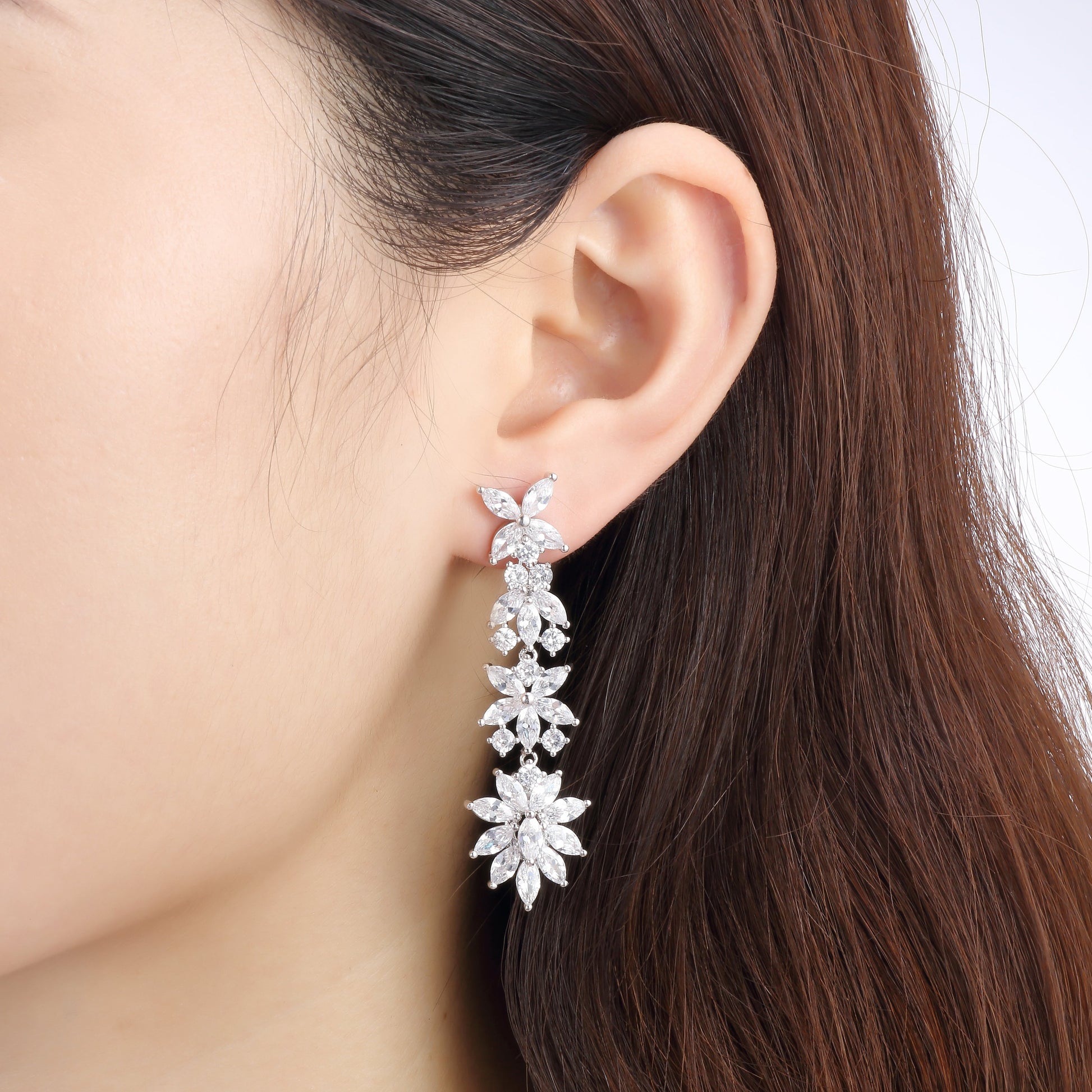 Womens Earrings  MYJS Jewellery Louison Drop Earrings with CZ Rhodium  Plated » Carlaifbbpro